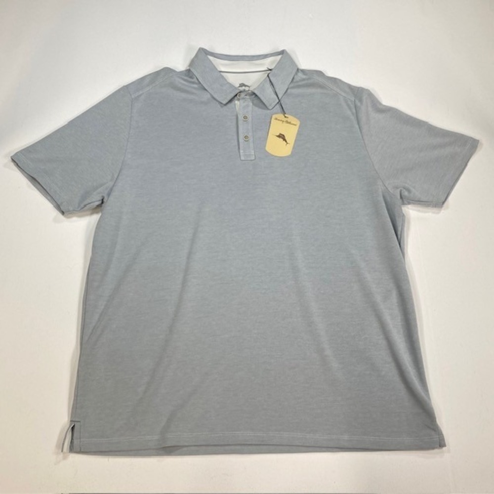 Tommy Bahama Sail Fish Polo Shirt XXL Mens Light Blue Gray TB220240R New
